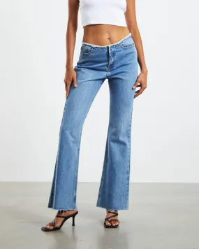 Insight Christina Low Rise Flare Jeans Hacker Blue