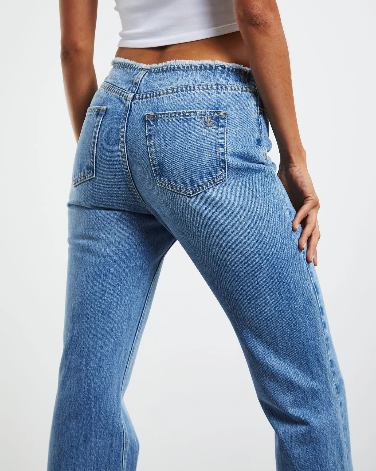 Insight Christina Low Rise Flare Jeans Hacker Blue