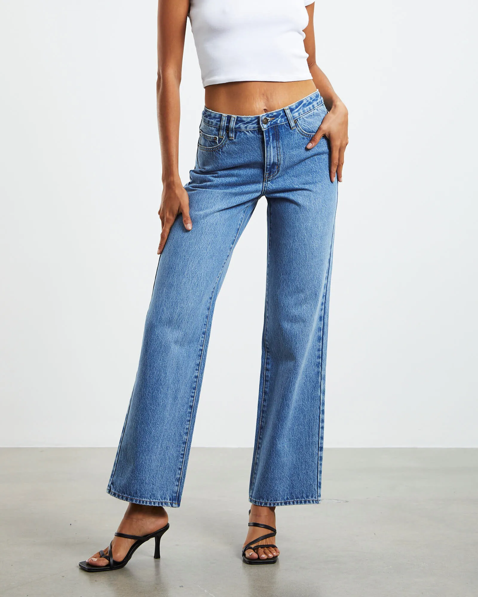 Insight Maya Low Rise Straight Leg Jeans Hacker Blue