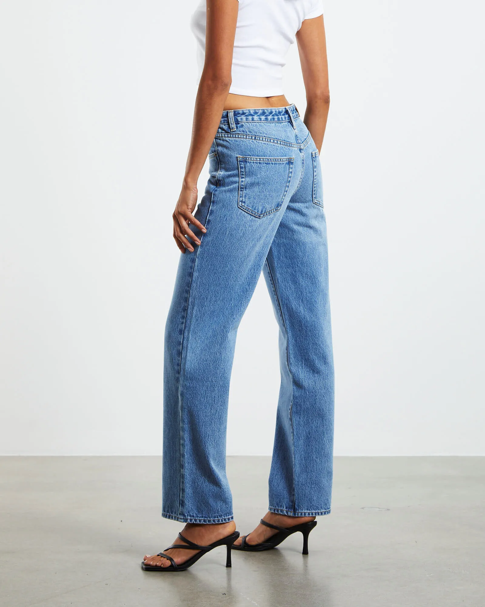 Insight Maya Low Rise Straight Leg Jeans Hacker Blue