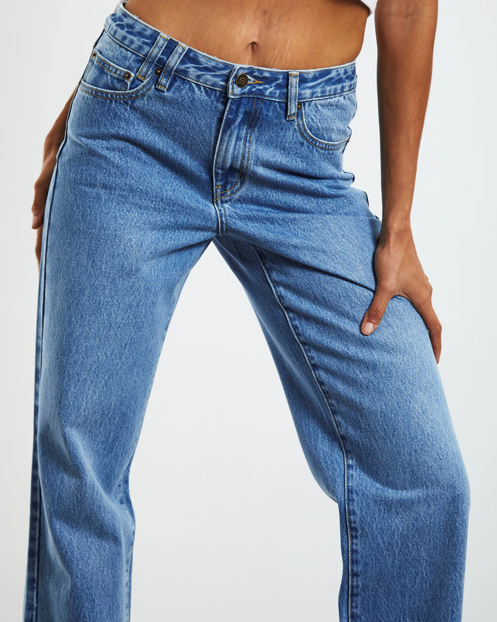 Insight Maya Low Rise Straight Leg Jeans Hacker Blue