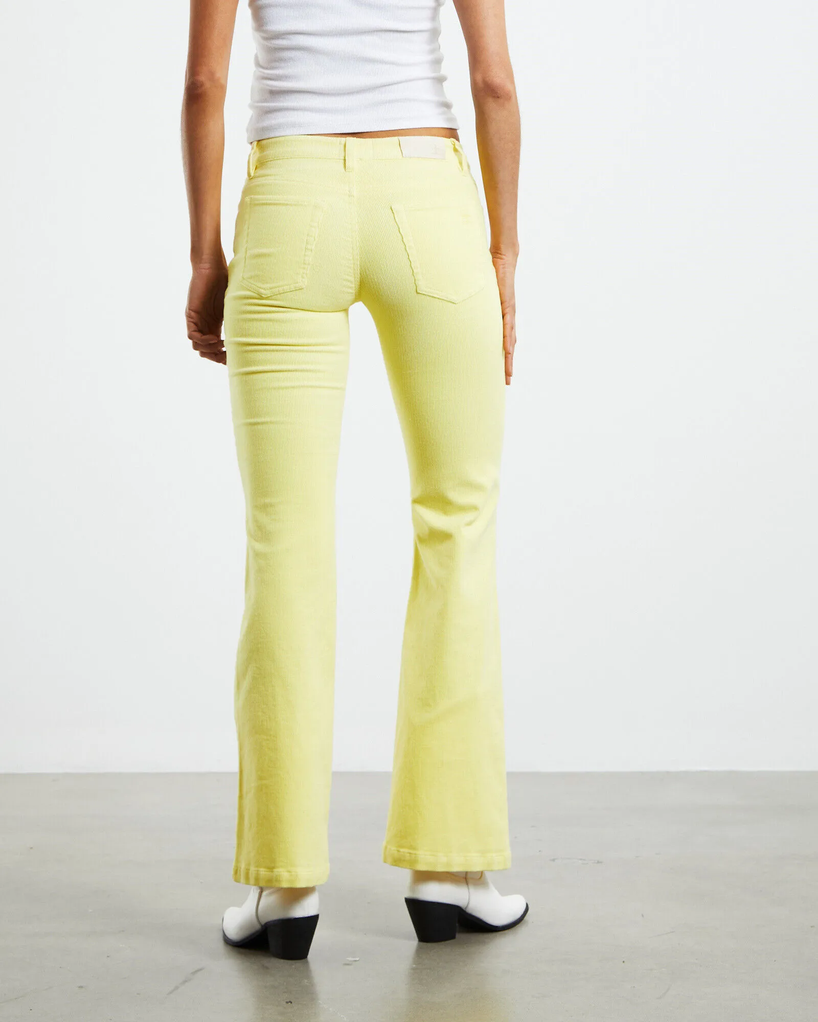 Insight Syd Cord Low Rise Bootleg Jeans Acid Yellow