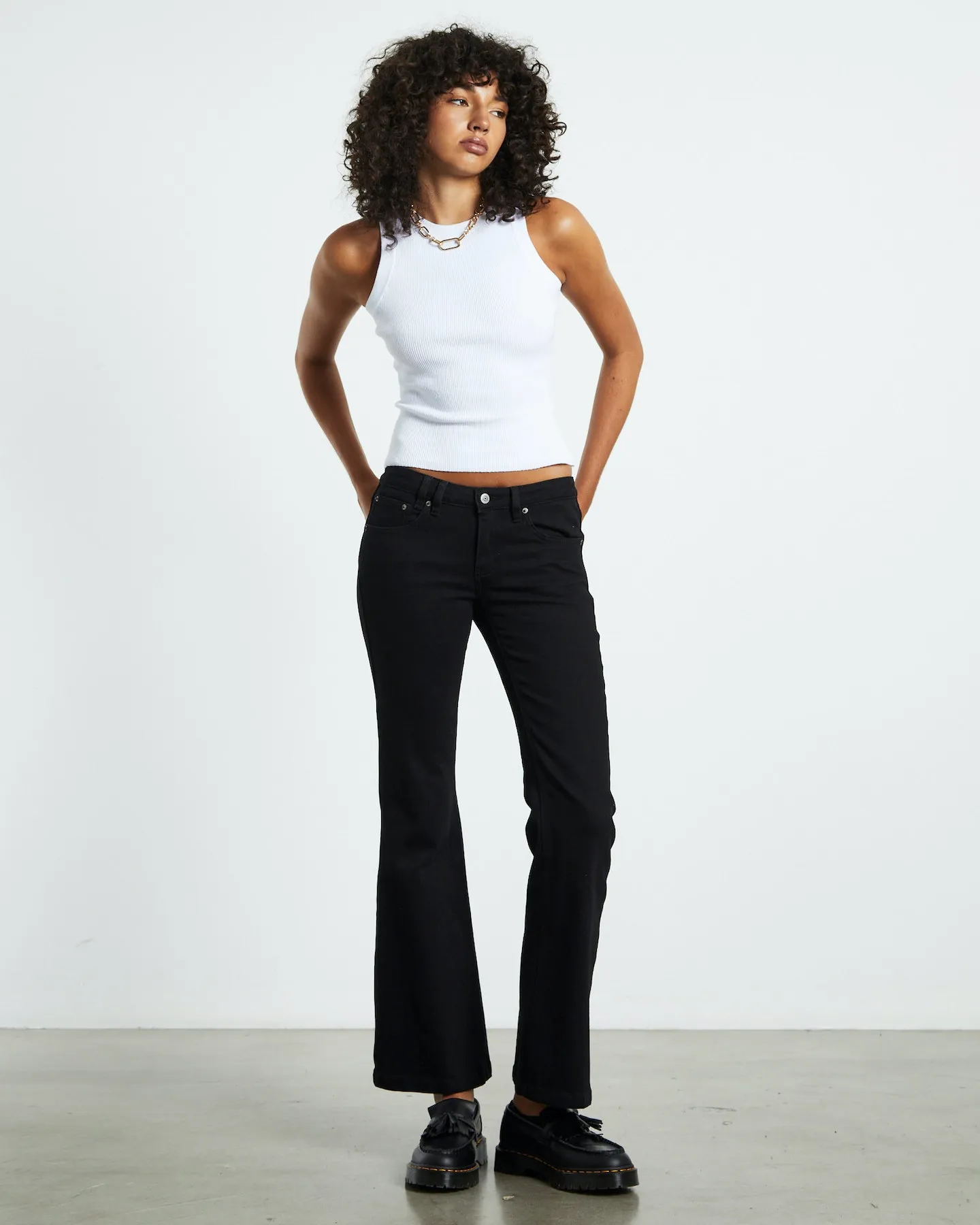 Insight Syd Stretch Low Rise Bootleg Jeans - Black | SurfStitch