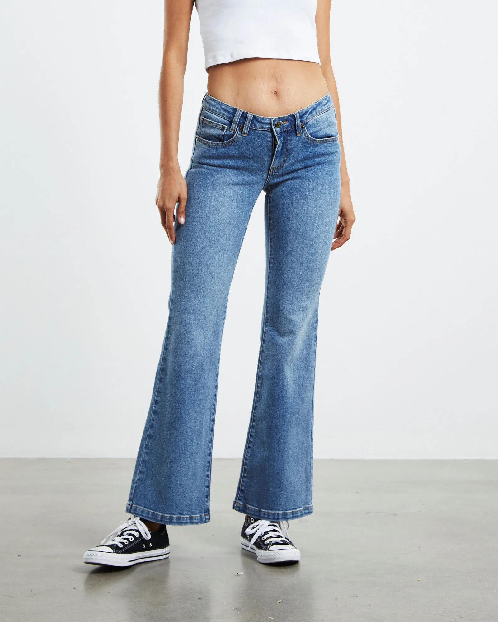 Insight Syd Stretch Low Rise Bootleg Jeans Salty Blue