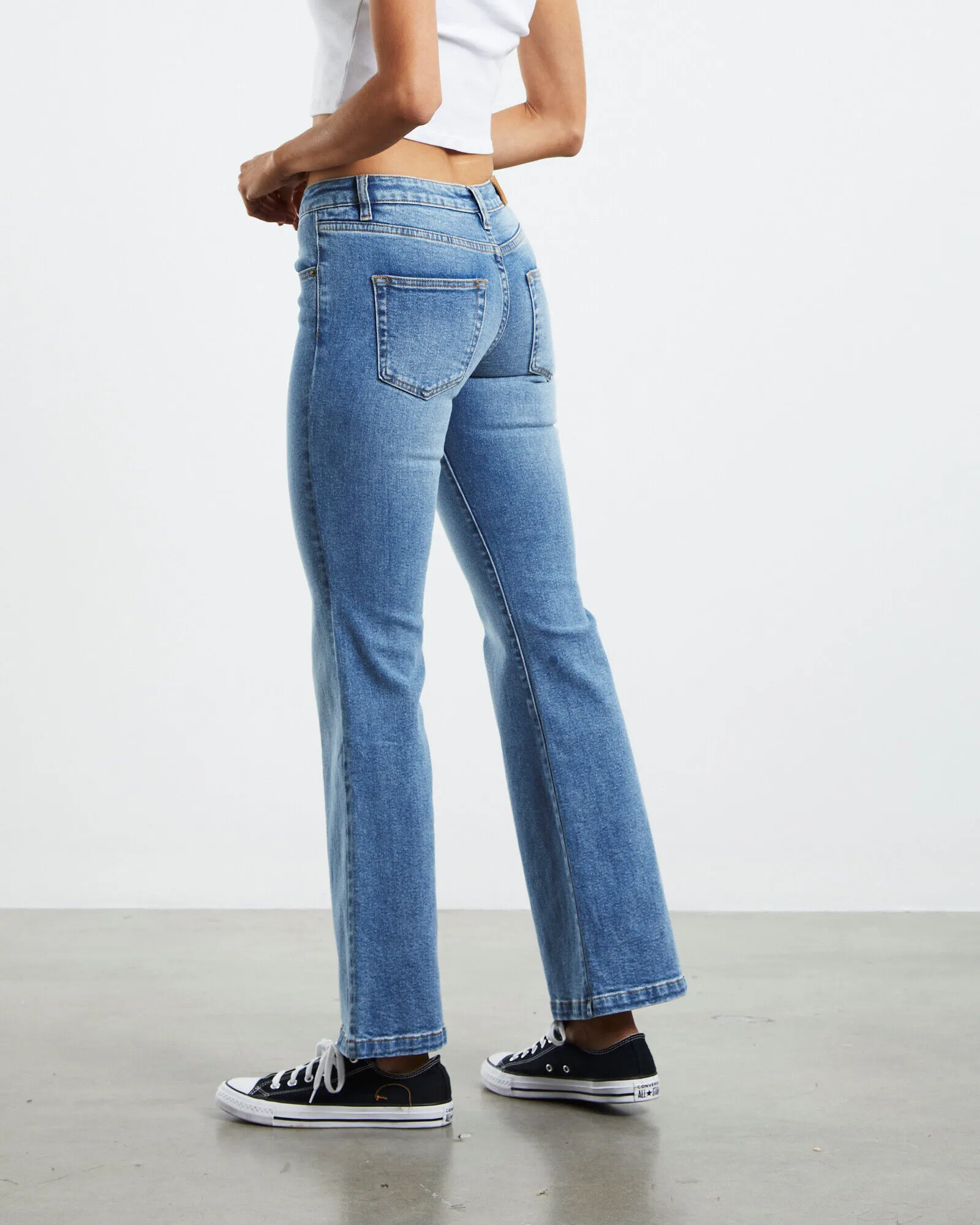 Insight Syd Stretch Low Rise Bootleg Jeans Salty Blue