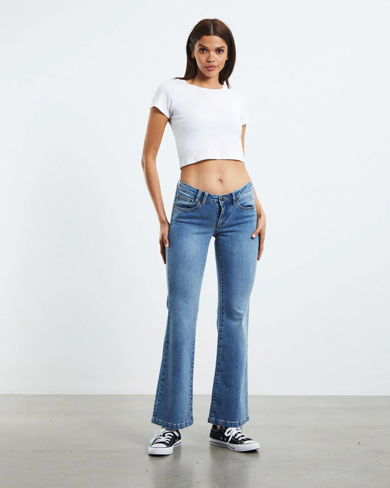 Insight Syd Stretch Low Rise Bootleg Jeans Salty Blue