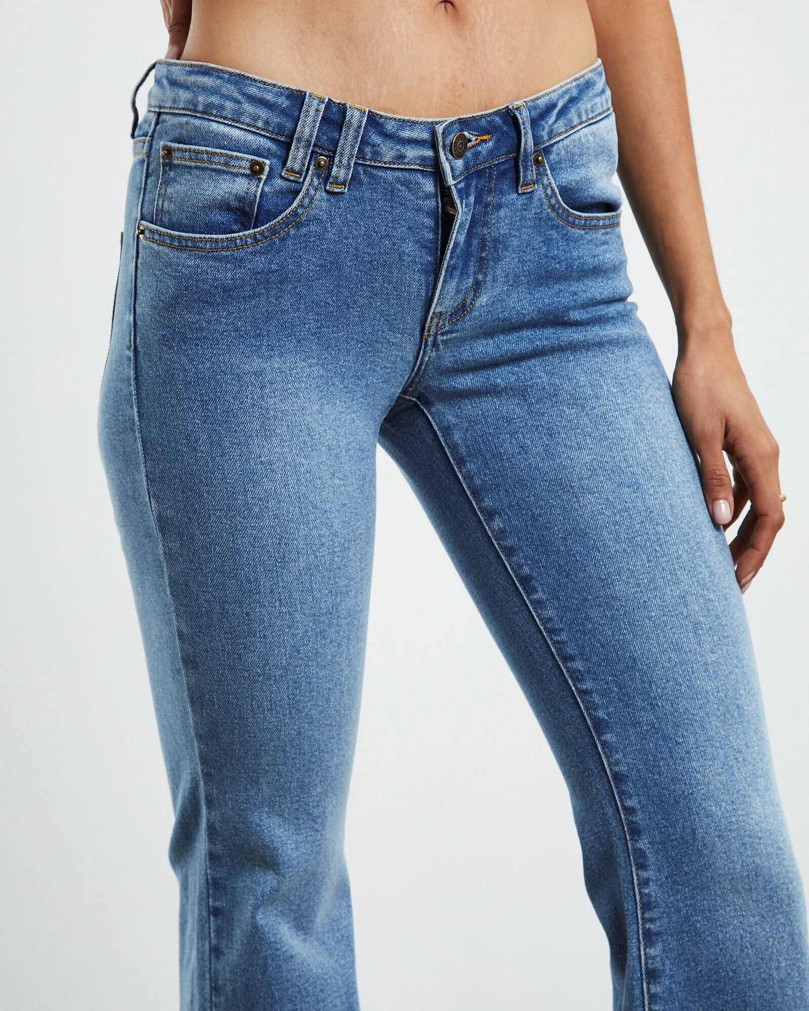 Insight Syd Stretch Low Rise Bootleg Jeans Salty Blue