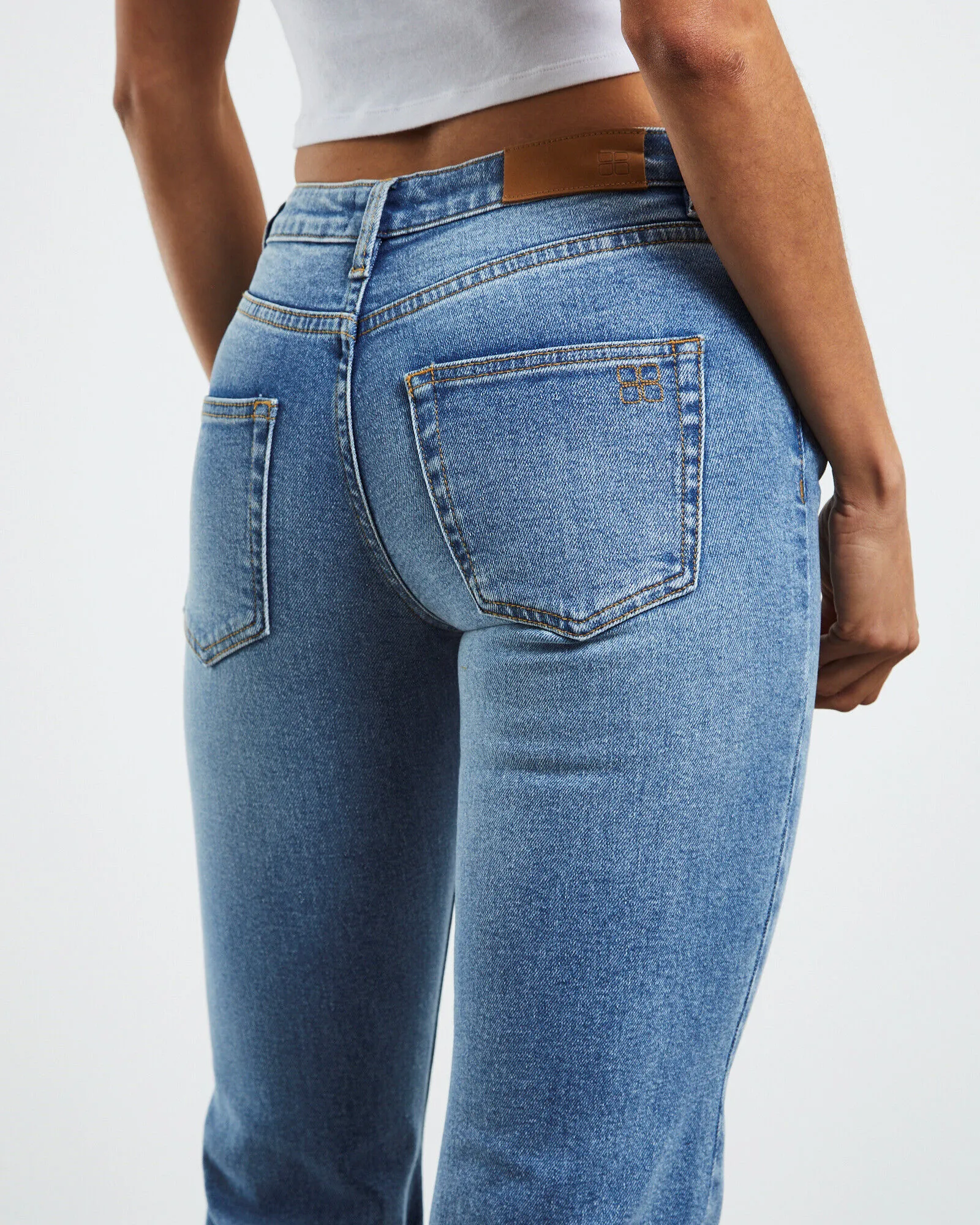 Insight Syd Stretch Low Rise Bootleg Jeans Salty Blue