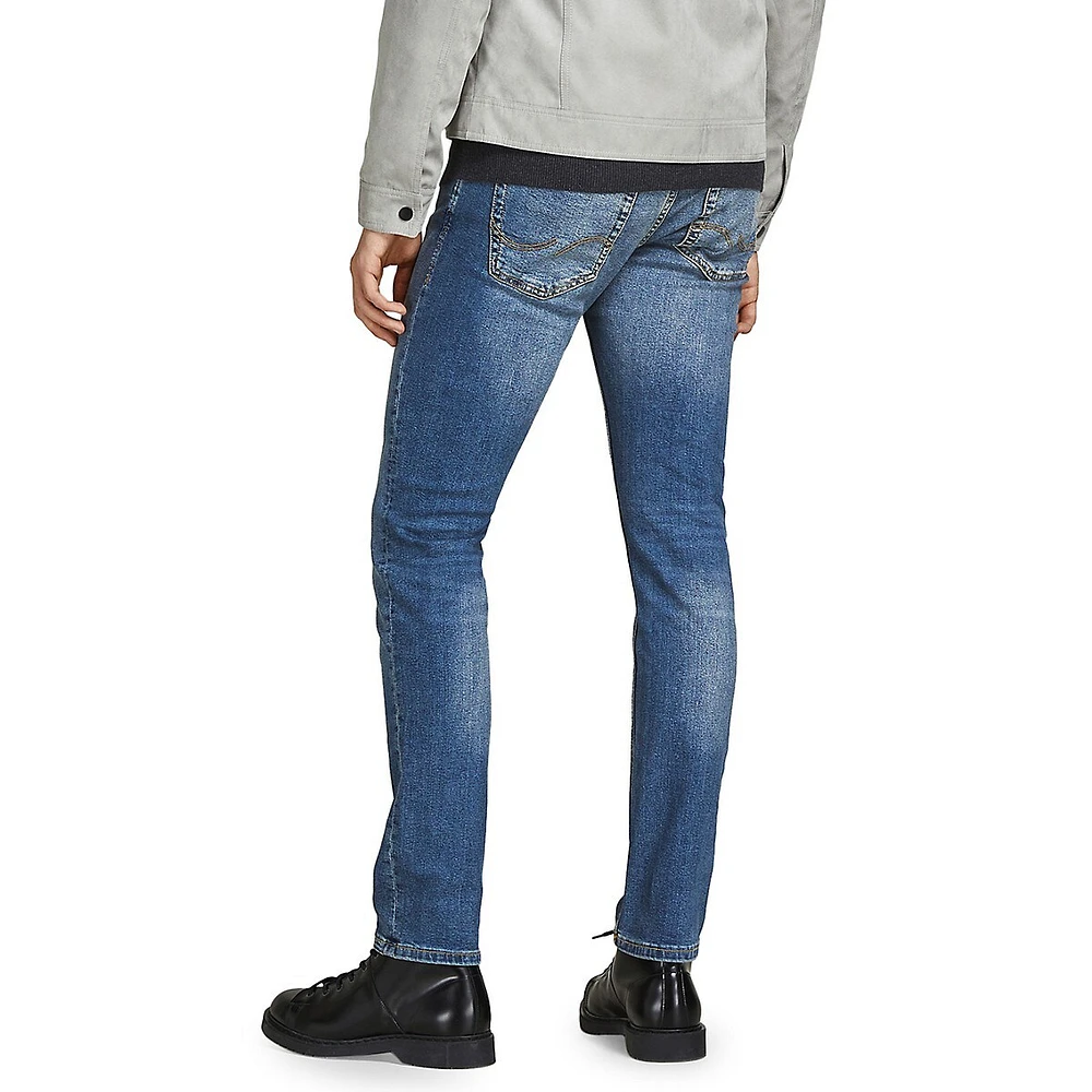 Jack & Jones Glenn Slim-Fit Low-Rise Stonewashed Jeans