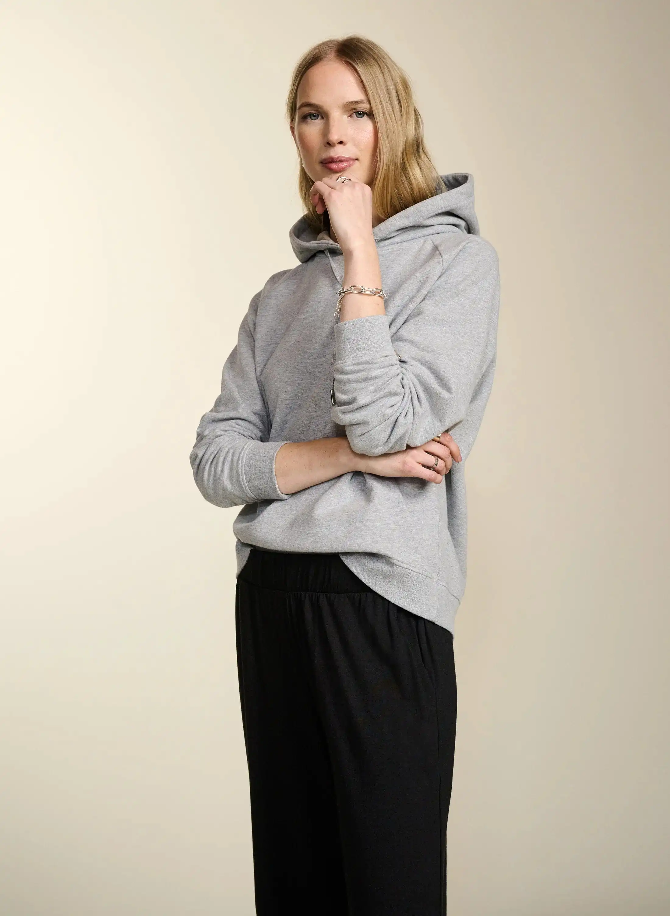 Jules Organic Cotton Hoodie | Light Grey Marl