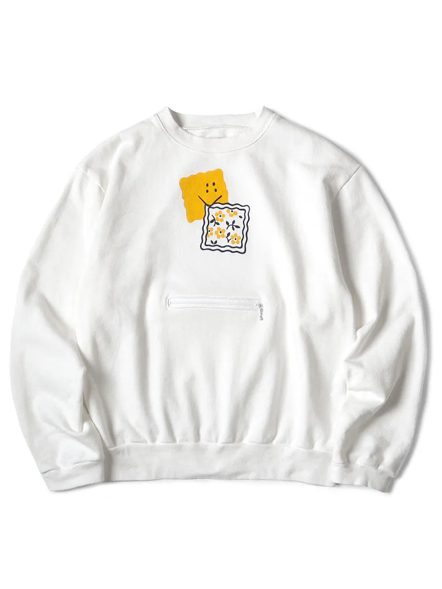 Kapital 30/- Reverse Fabric COOKIE Pocket Crew Sweater (PECKISH RAINBOWYpt)