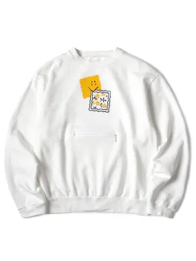 Kapital 30/- Reverse Fabric COOKIE Pocket Crew Sweater (PECKISH RAINBOWYpt)