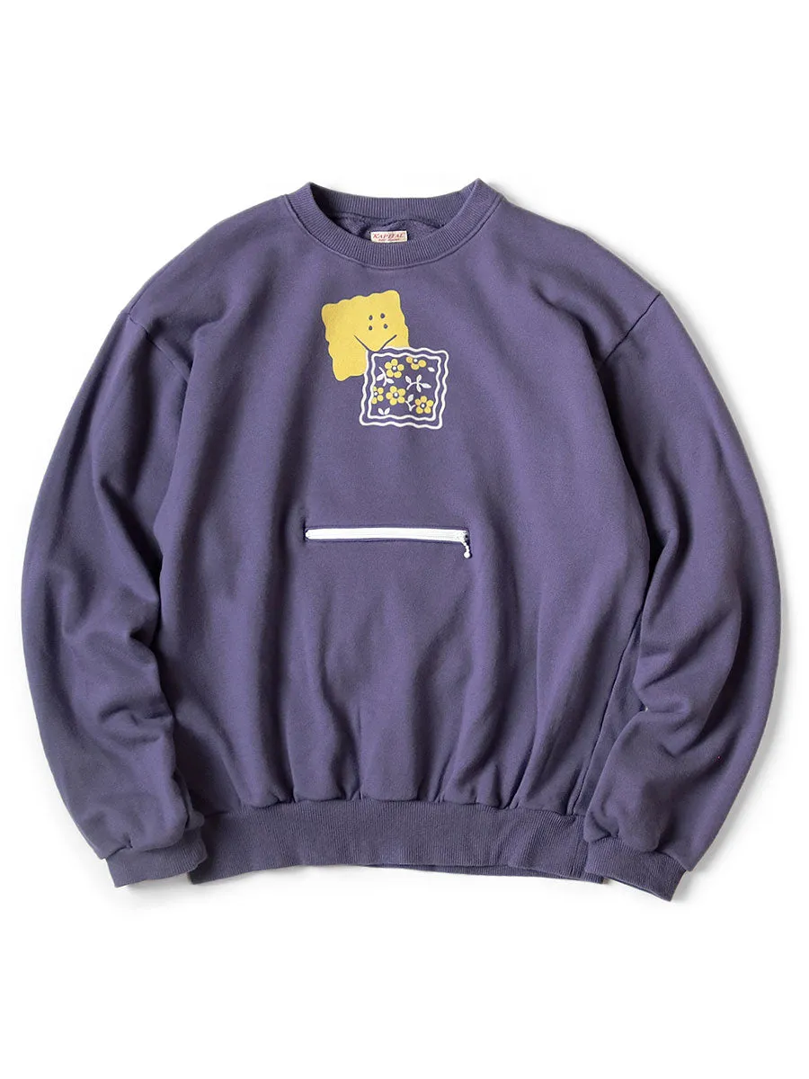 Kapital 30/- Reverse Fabric COOKIE Pocket Crew Sweater (PECKISH RAINBOWYpt)