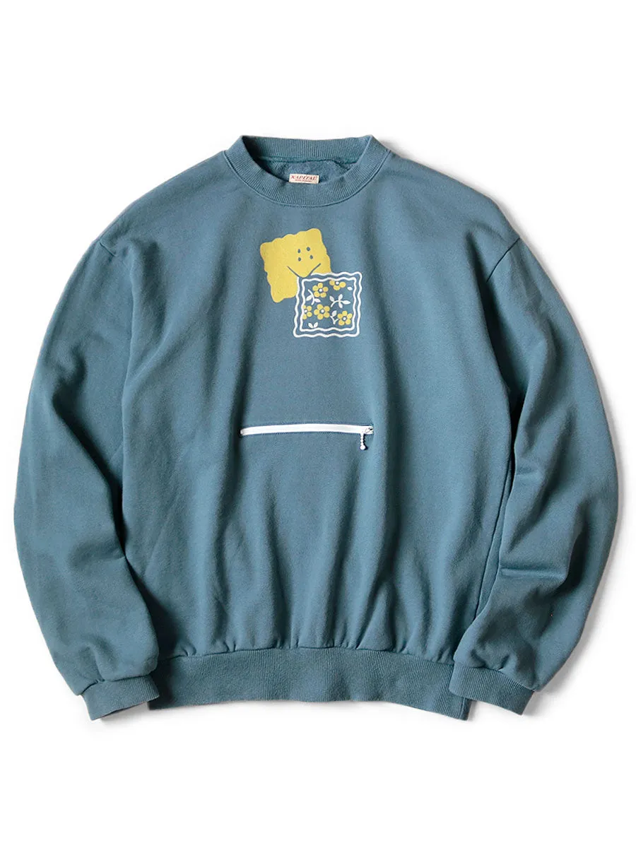 Kapital 30/- Reverse Fabric COOKIE Pocket Crew Sweater (PECKISH RAINBOWYpt)