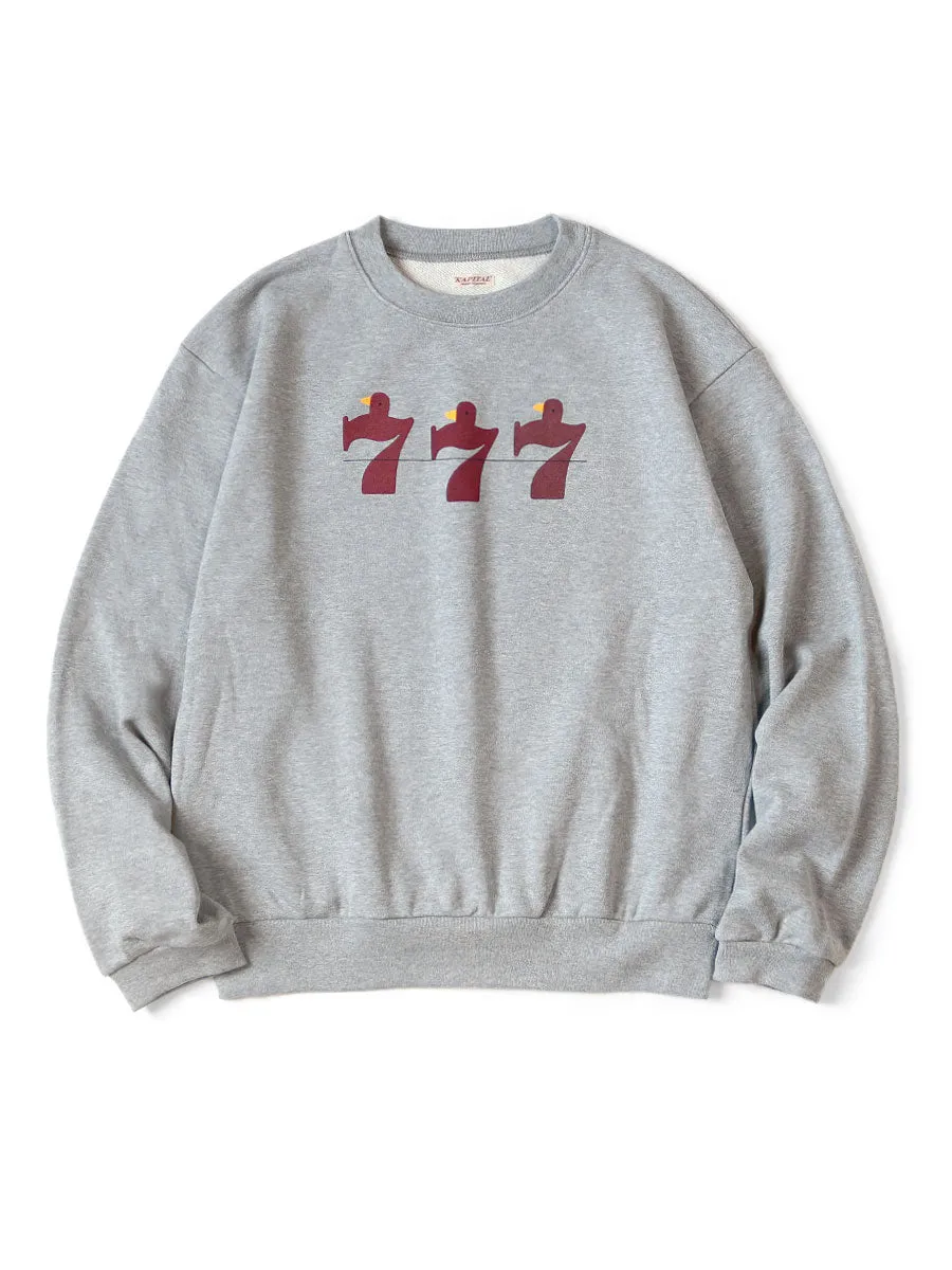 Kapital 30/- Reverse Fabric Crew Sweater LUCKY BATTERY BIRD pt)