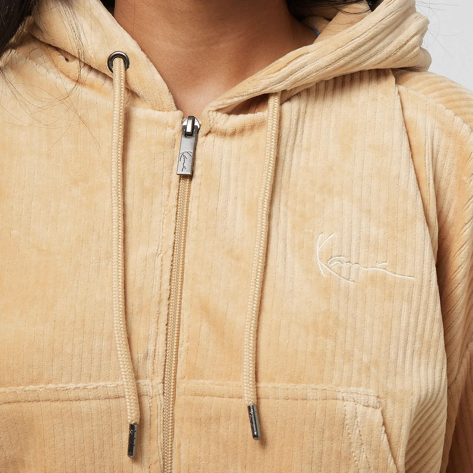 Karl Kani Chest Signature Corduroy Zip Hoodie (Woman)