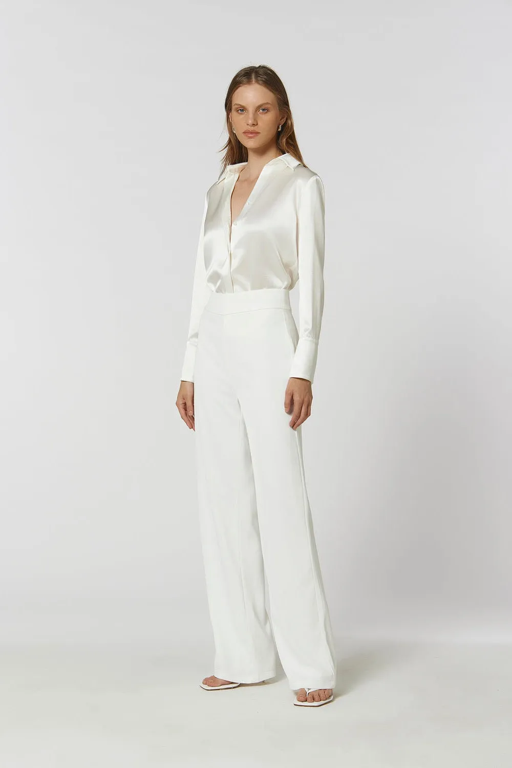 Kianna Shim Flare Pant - Ivory