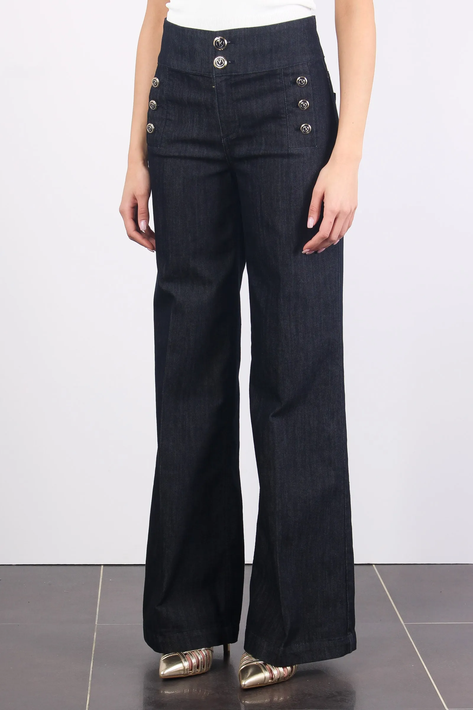 Lagherta Pantalone Dritto Bo Blue Denim