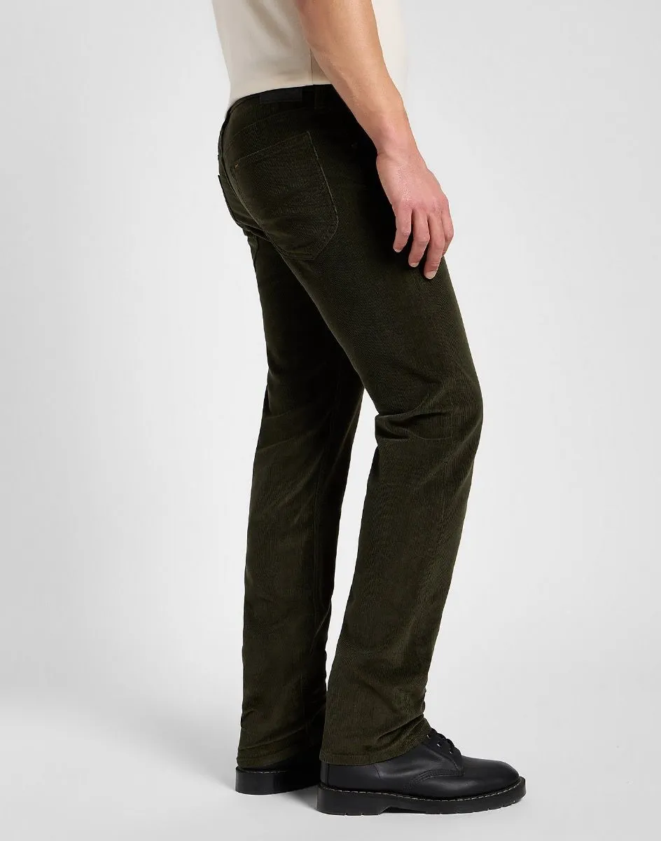 Lee Daren Zip Regular Straight Corduroy Jeans Olive Night