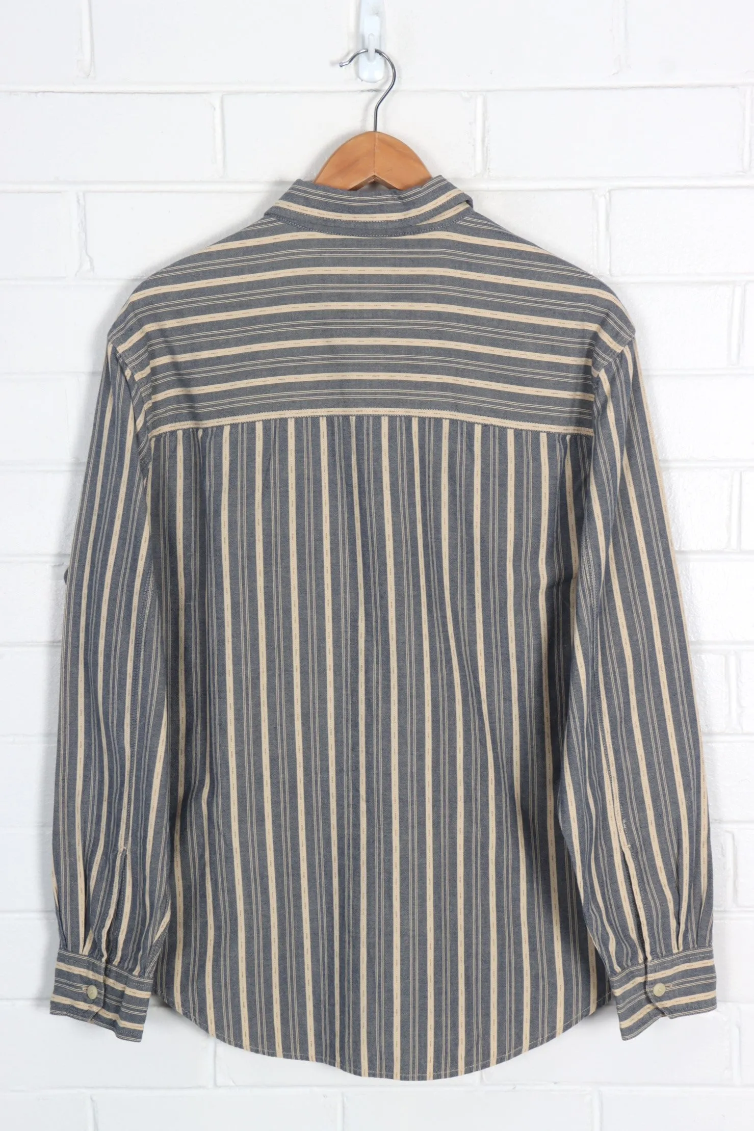 LEVI'S Blue & Beige Striped Button Up Long Sleeve Shirt (L-XL)