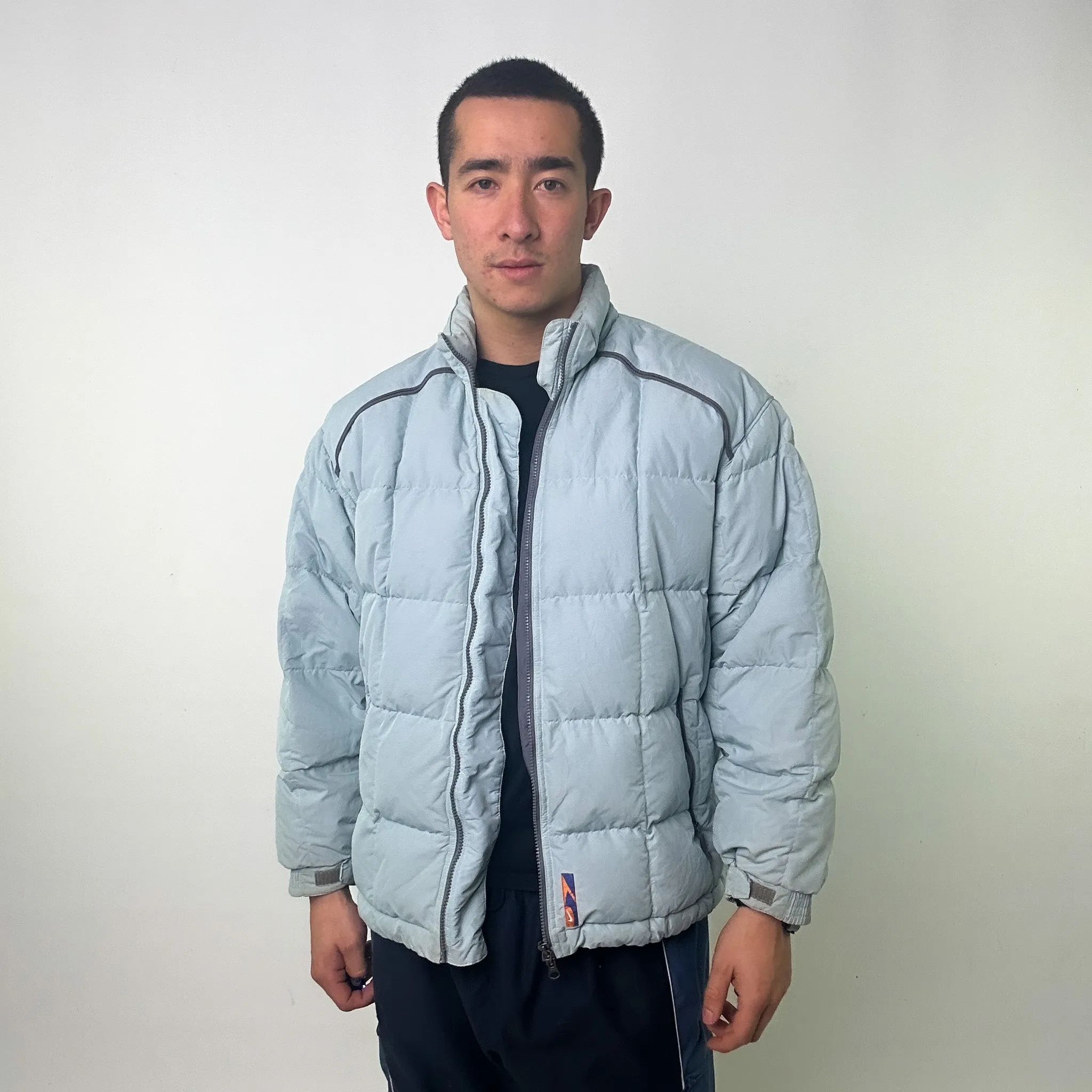 Light Blue y2ks NIKE Puffer Jacket Coat (L)