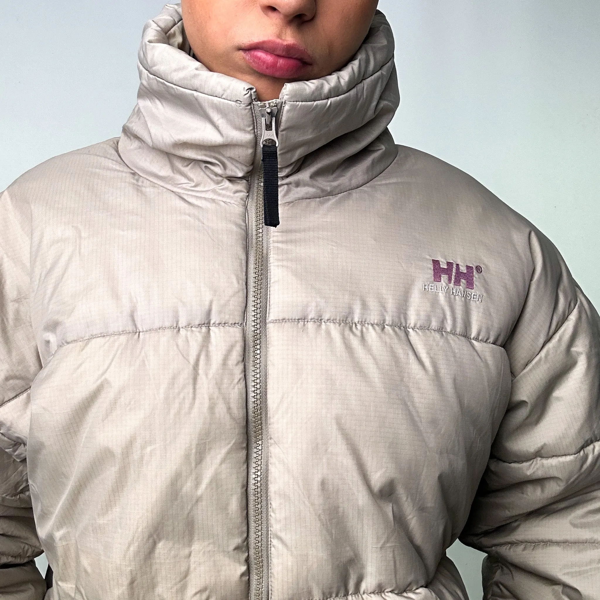 Light Grey 90s Helly Hansen Puffer Jacket Coat (L)