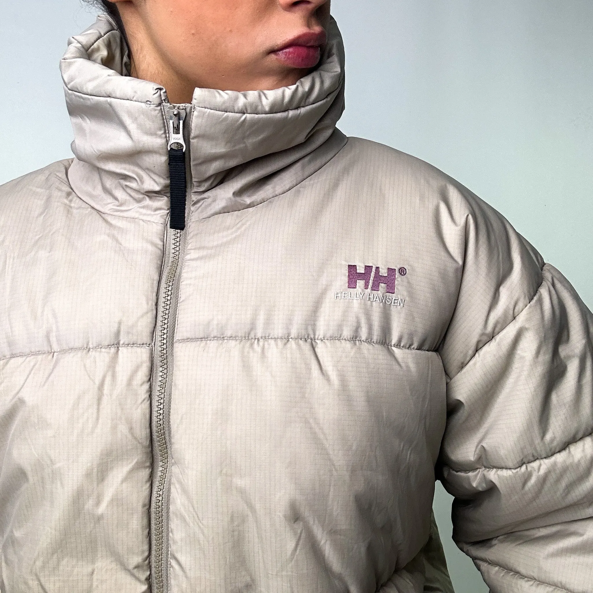 Light Grey 90s Helly Hansen Puffer Jacket Coat (L)