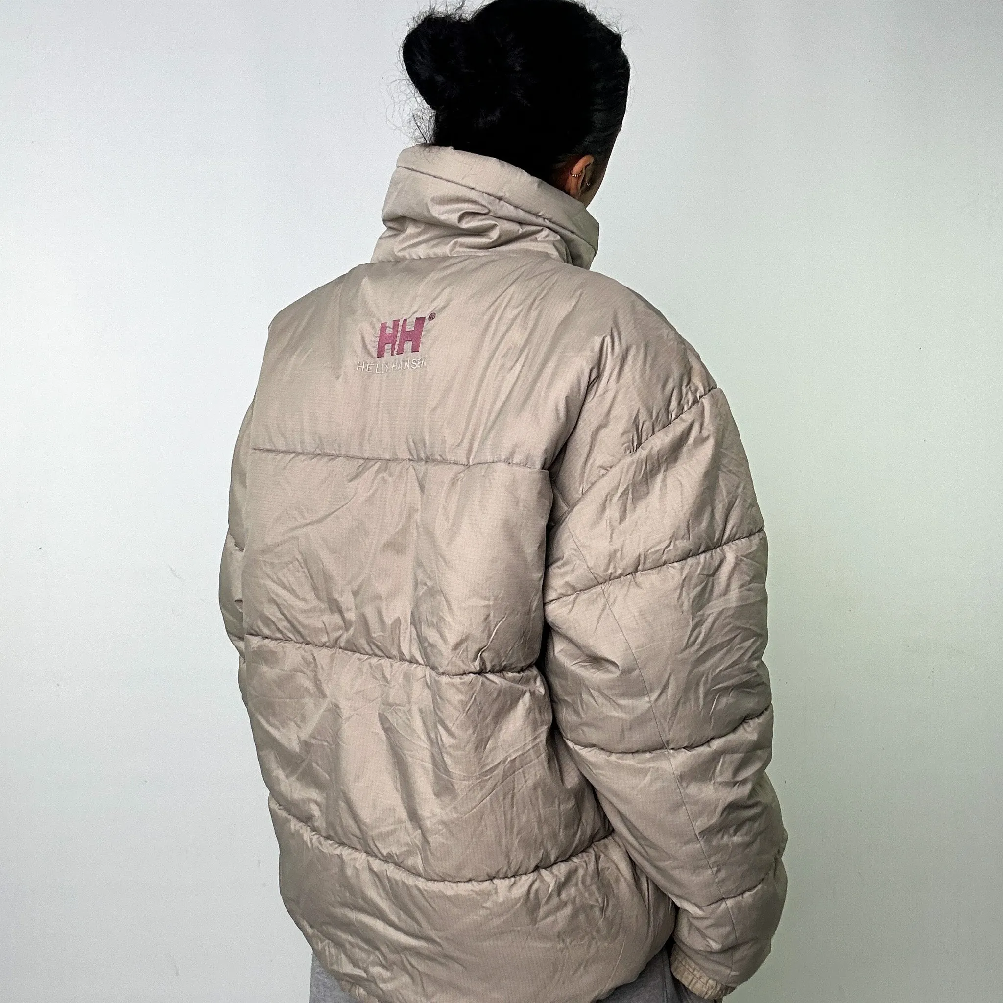 Light Grey 90s Helly Hansen Puffer Jacket Coat (L)