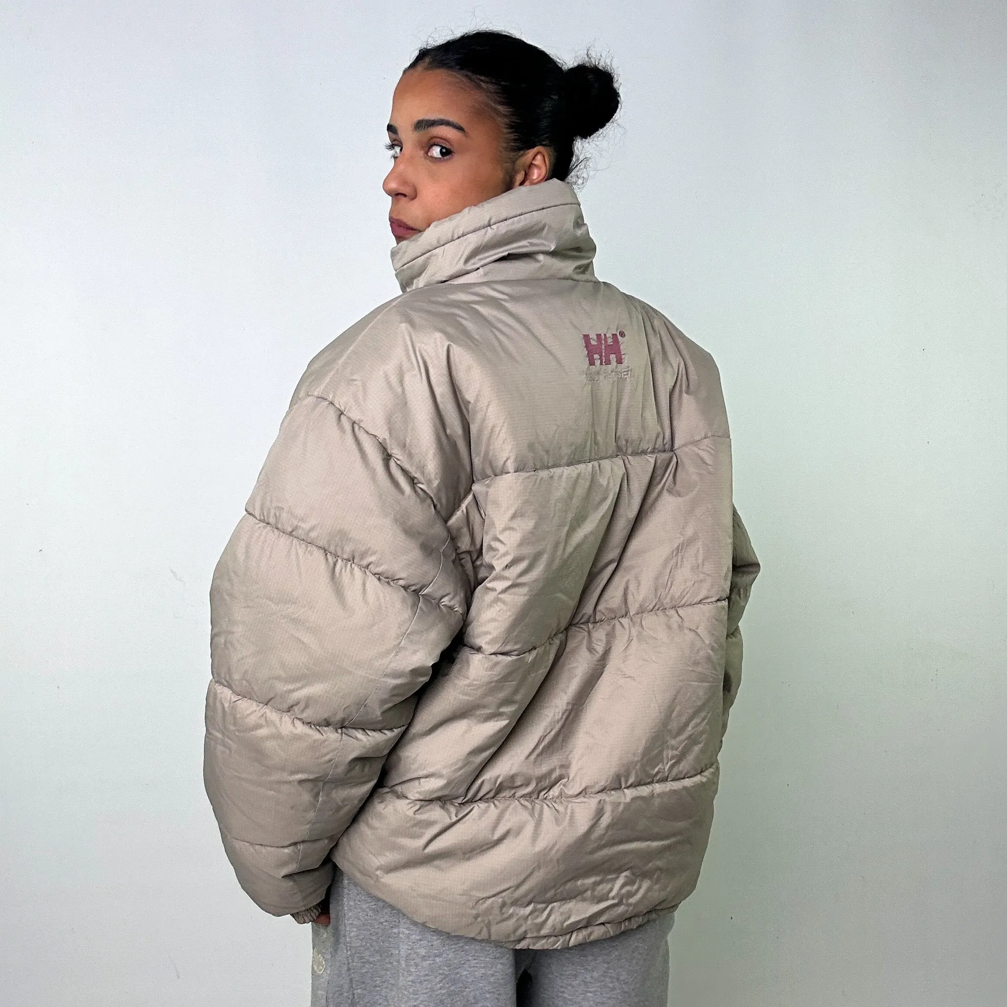 Light Grey 90s Helly Hansen Puffer Jacket Coat (L)