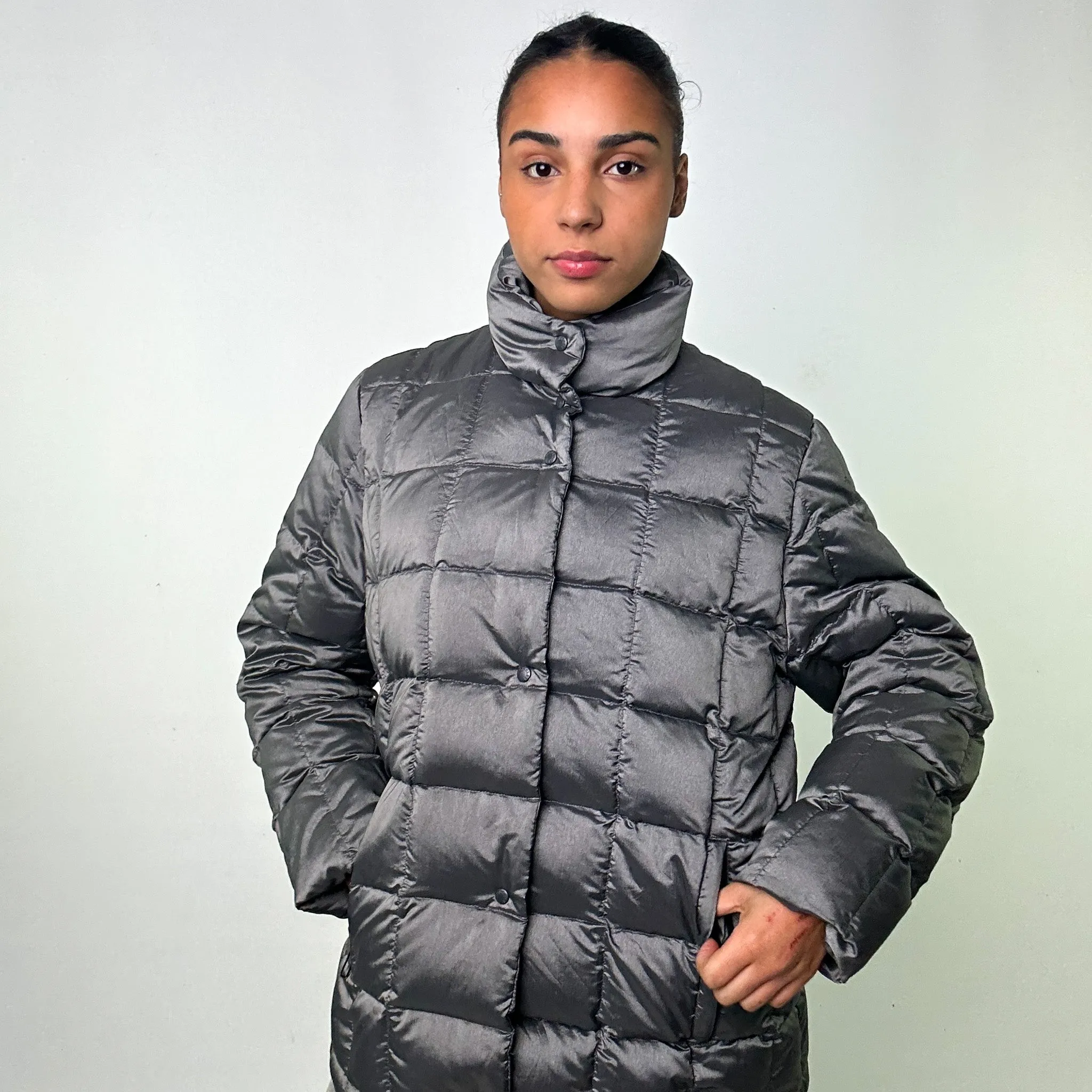 LIGHT GREY 90S MONCLER PUFFER JACKET COAT (