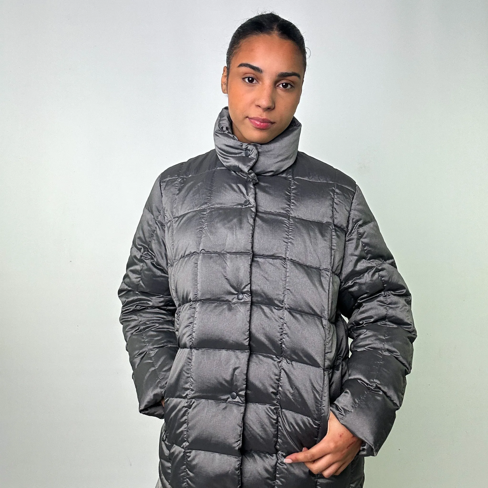 LIGHT GREY 90S MONCLER PUFFER JACKET COAT (