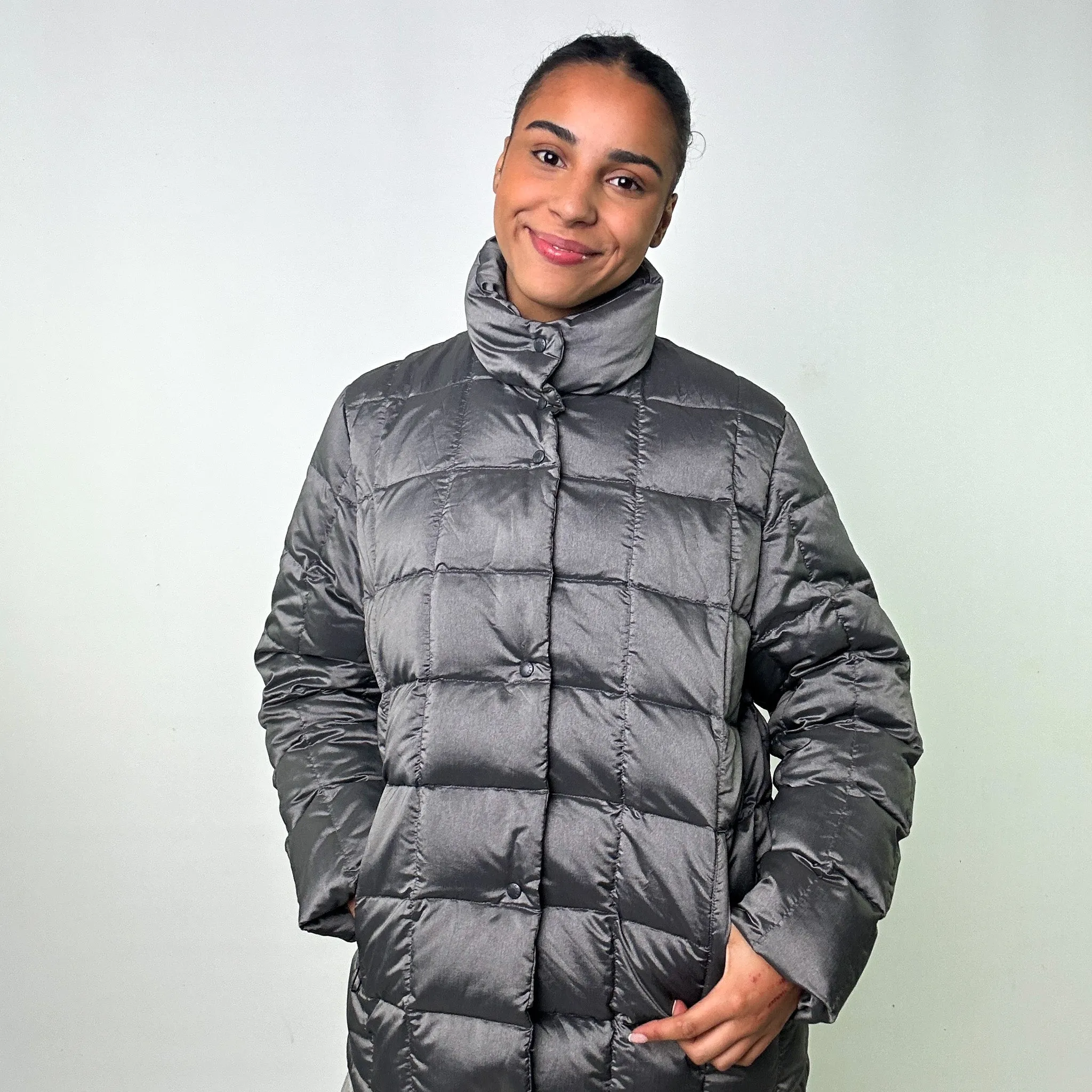 LIGHT GREY 90S MONCLER PUFFER JACKET COAT (