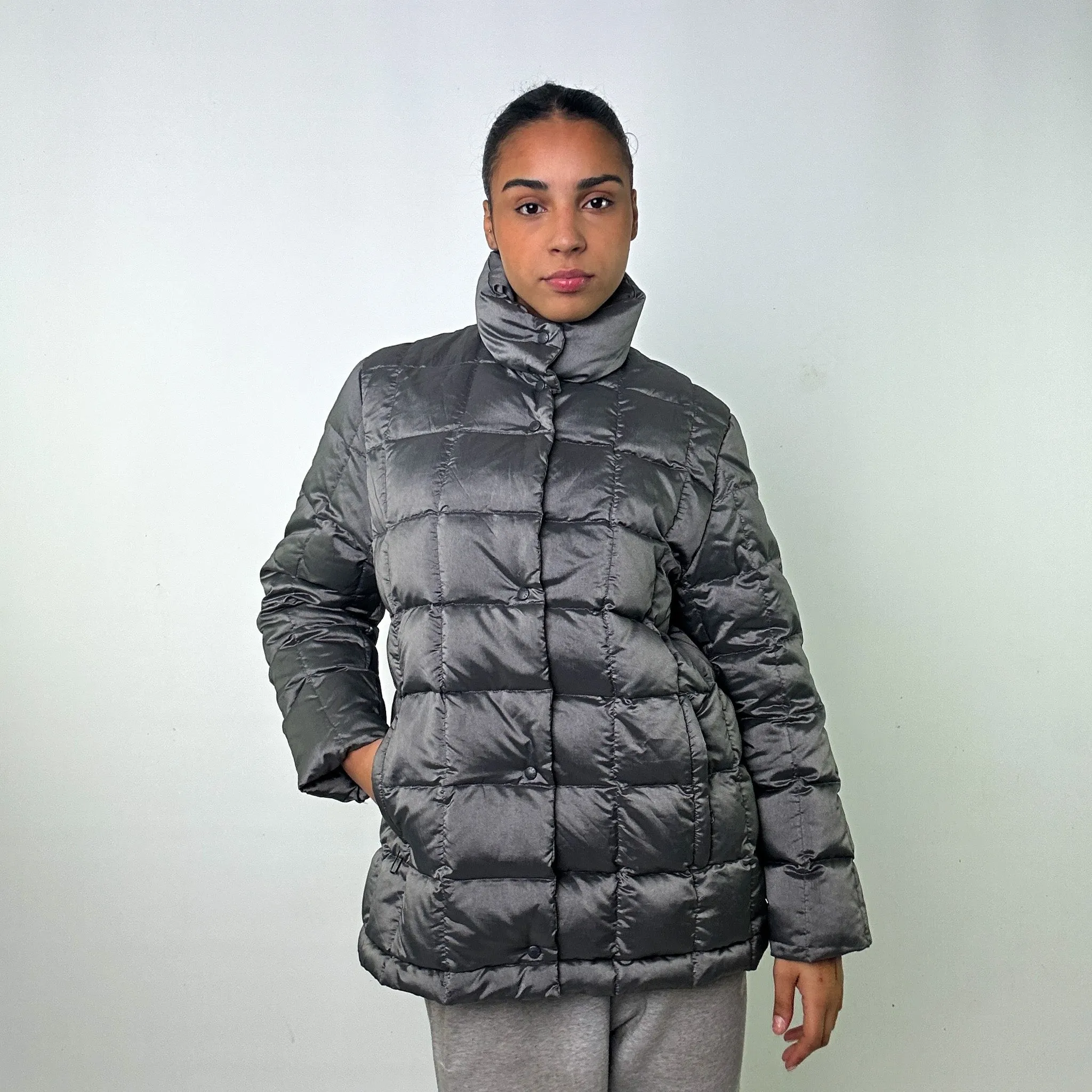 LIGHT GREY 90S MONCLER PUFFER JACKET COAT (