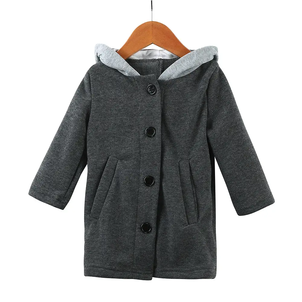 Little Rabbit Hoodie with Ears Pea Coat