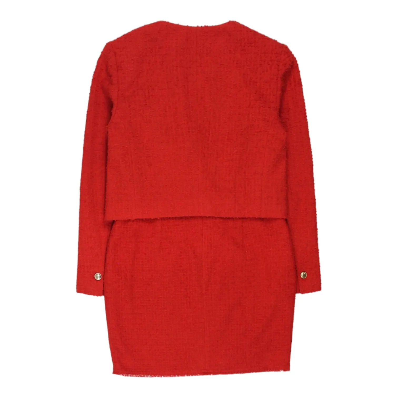 L.K.Bennett Red Boucle Skirt Suit