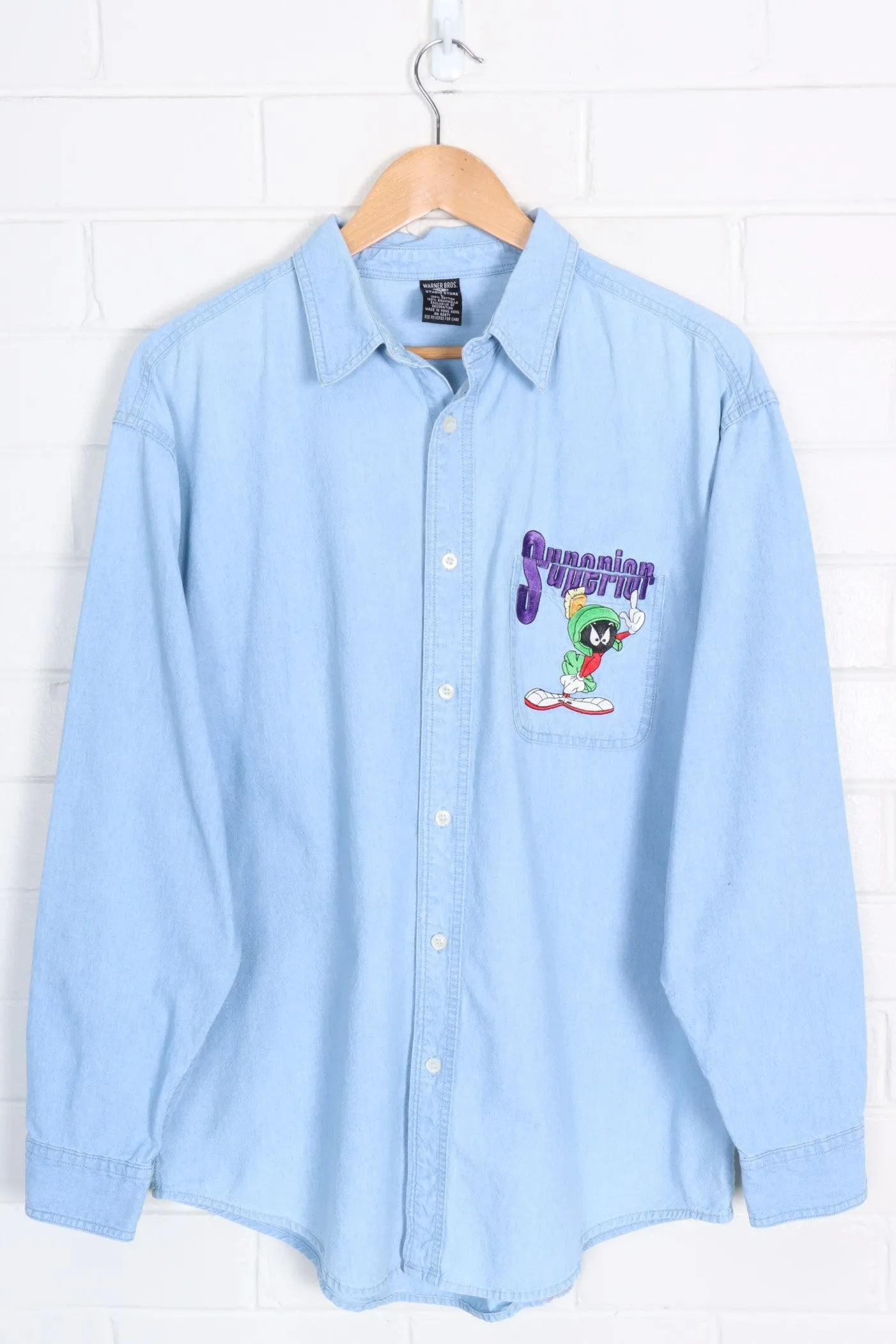 LOONEY TUNES Martian Embroidered Long Sleeve Shirt (XL)