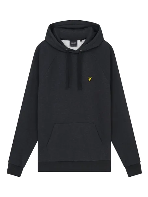 Lyle & Scott Raglan Racked Hoodie/Black Ice Marl - AW23 SALE