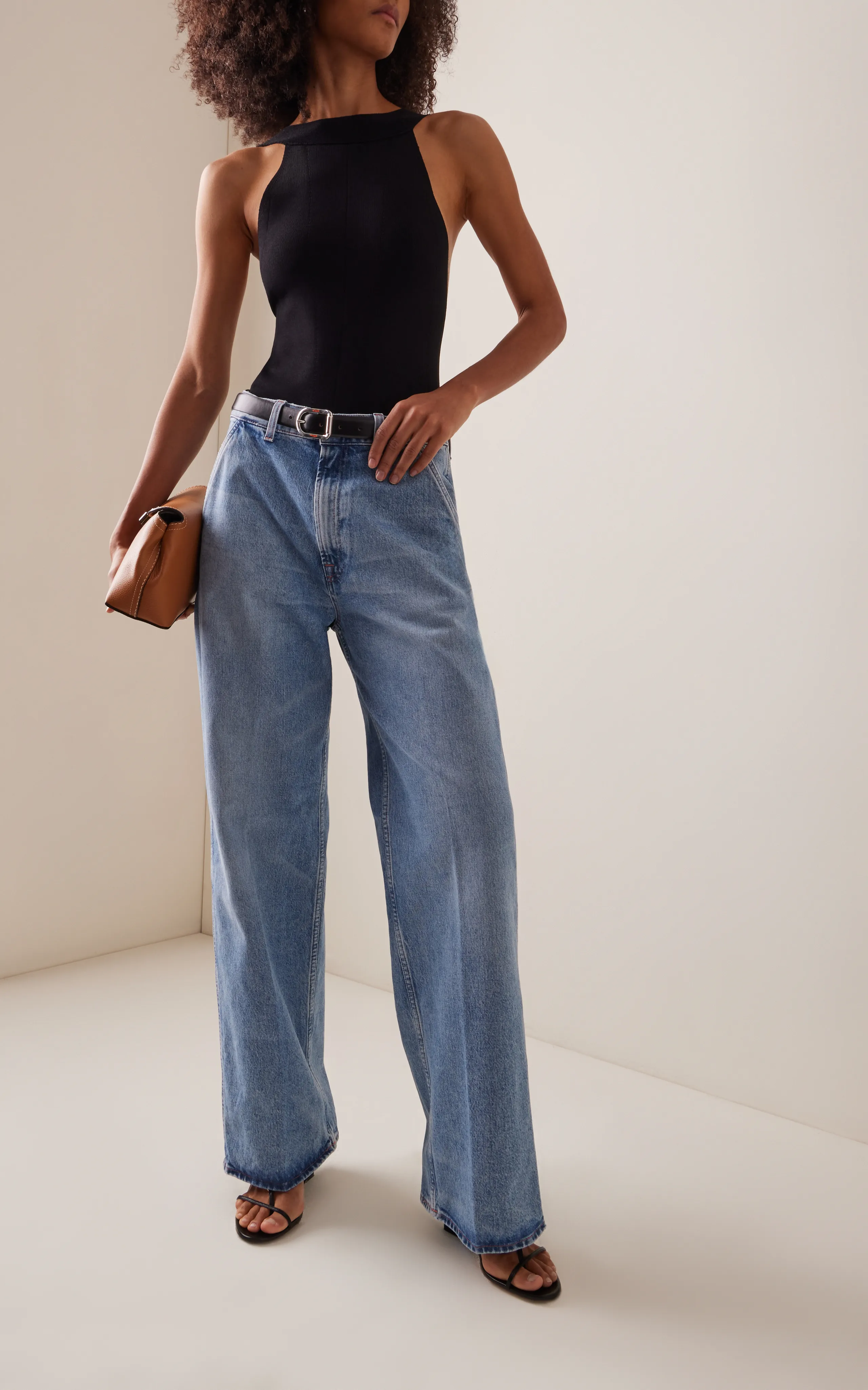 Made In Tomboy Ko-Work Rigid Low-Rise Wide-Leg Cargo Jeans