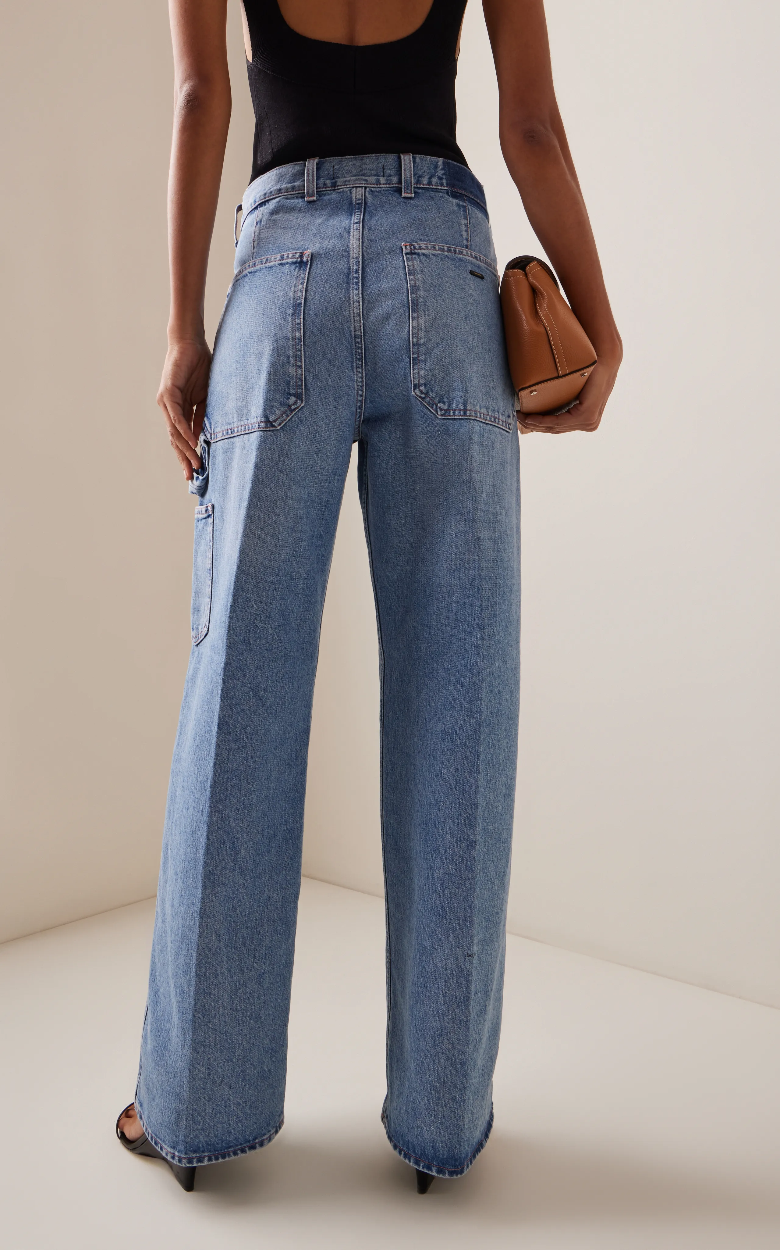 Made In Tomboy Ko-Work Rigid Low-Rise Wide-Leg Cargo Jeans