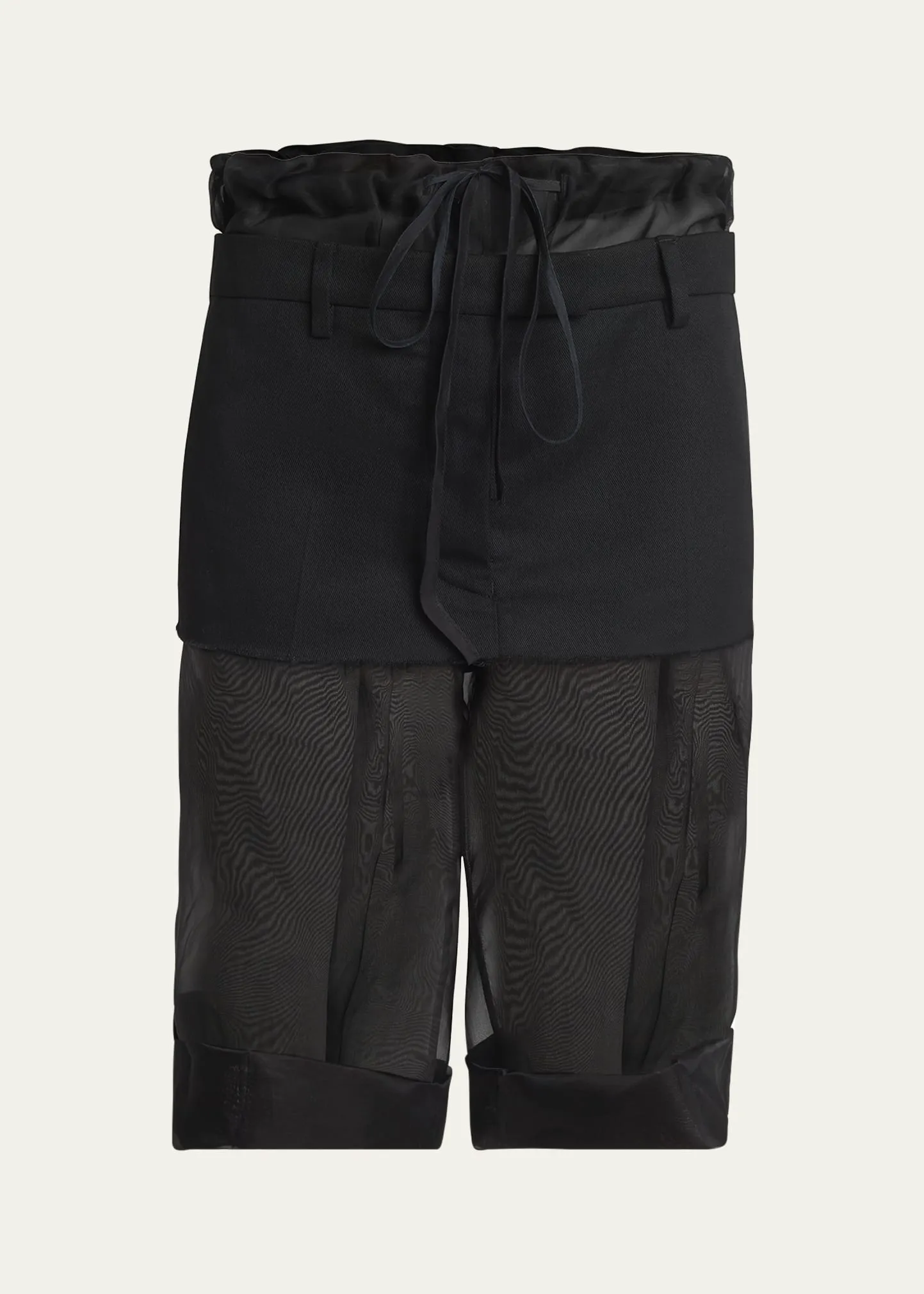 Maison Margiela Skirt Overlay Drawstring Organza Shorts