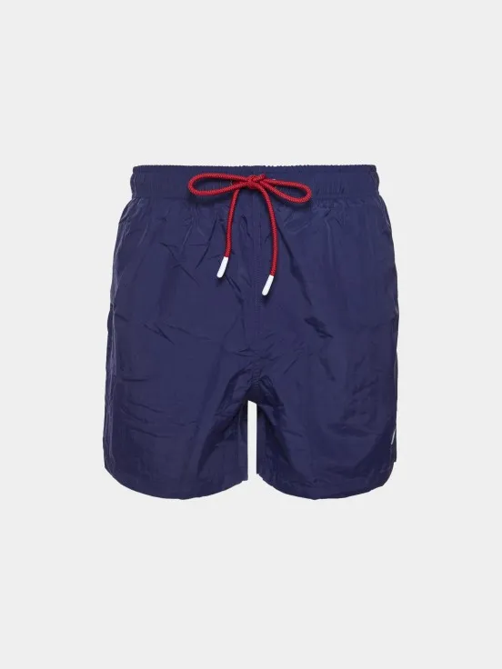 Man's regular fit swim shorts with elastic waistband and drawstring