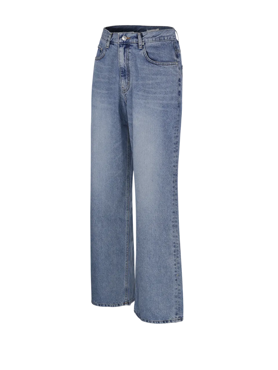 MEN DUNST BLUE COTTON LOW-RISE WIDE JEANS