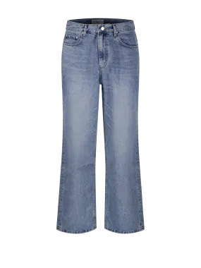 MEN DUNST BLUE COTTON LOW-RISE WIDE JEANS