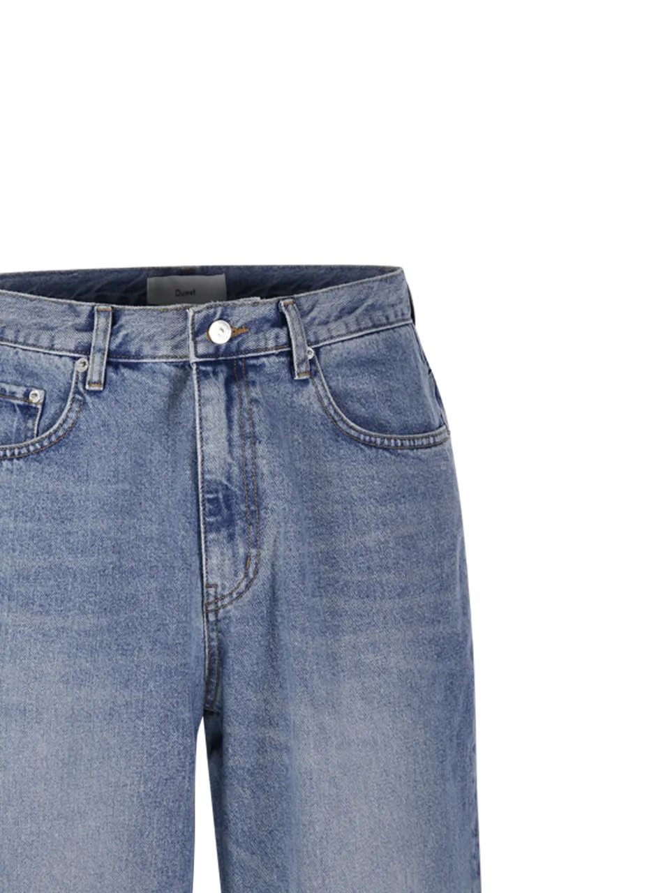 MEN DUNST BLUE COTTON LOW-RISE WIDE JEANS