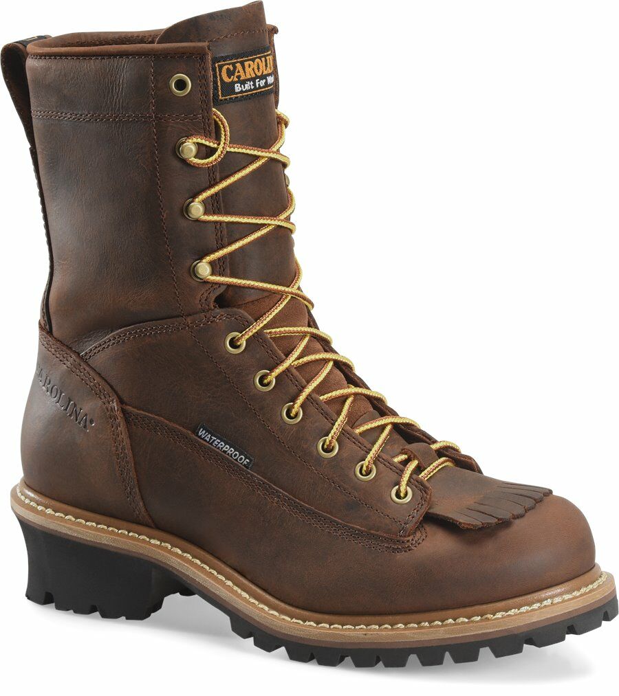 Men's Spruce Brown Plain Toe Logging Boot