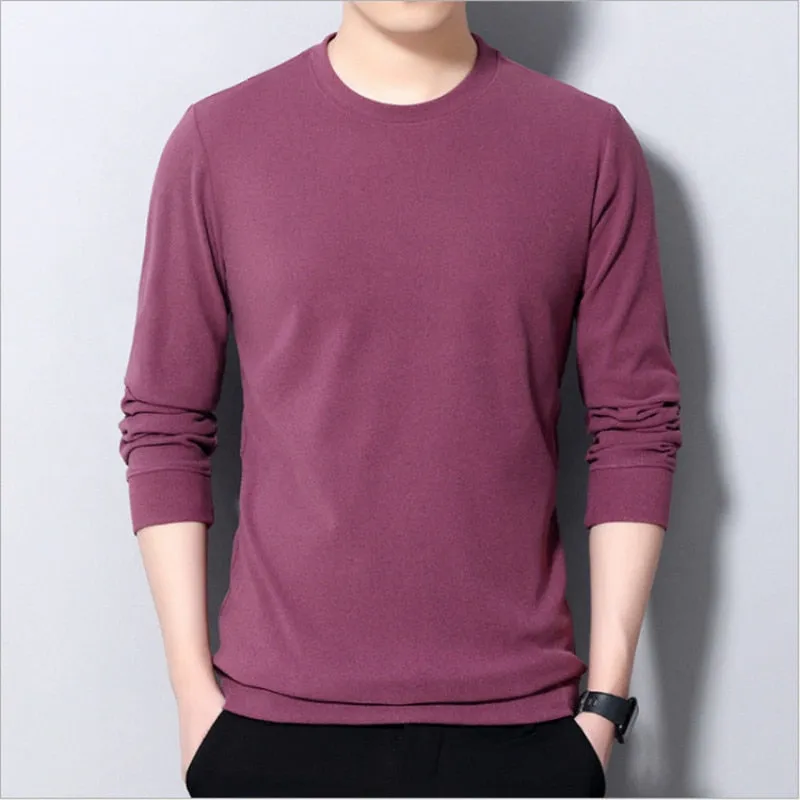 Men's Luxury Flat Knitted Sweater Standard Wool O-Neck Pullover