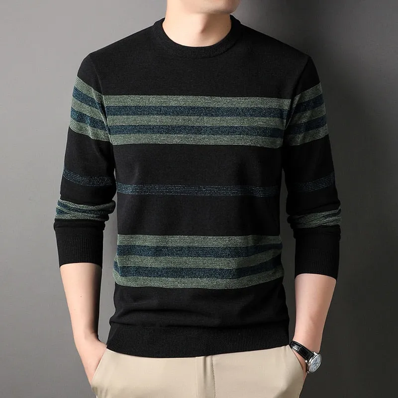 Men's Thick Winter Warm O-Neck Cashmere Knitted Pullover Sweater