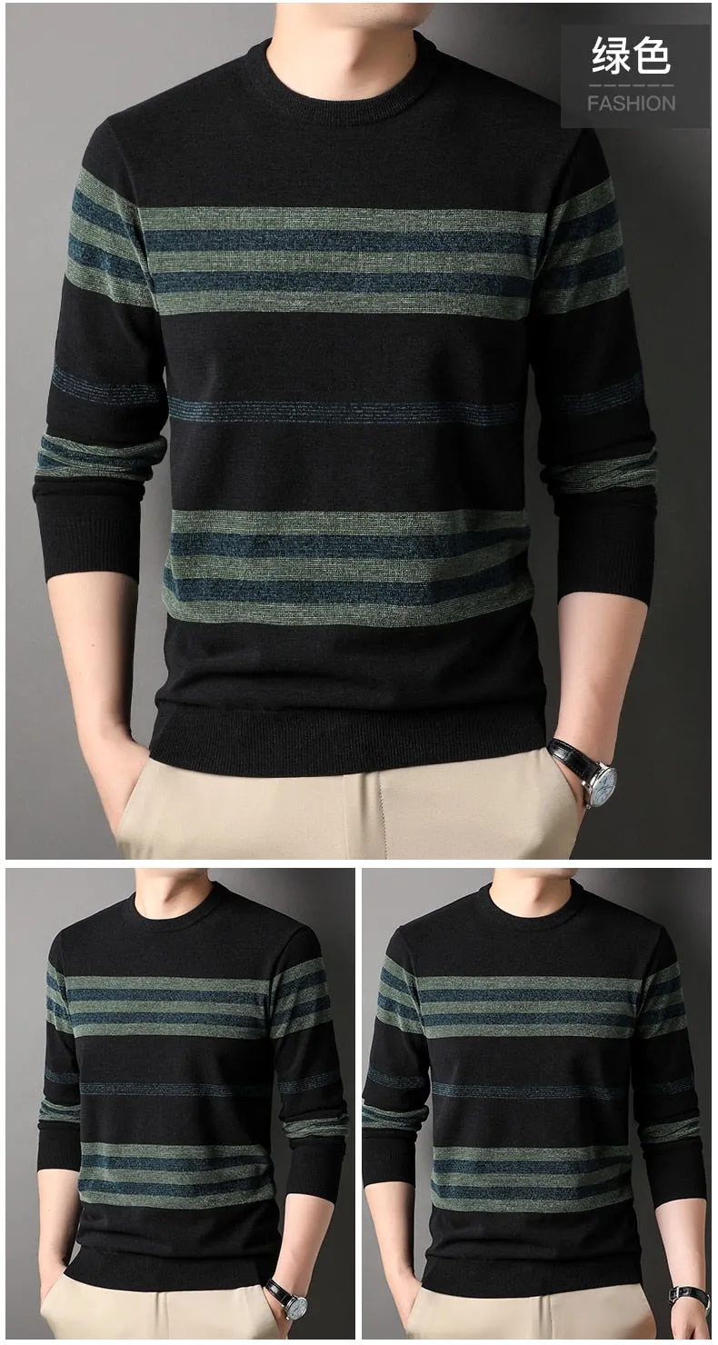 Men's Thick Winter Warm O-Neck Cashmere Knitted Pullover Sweater