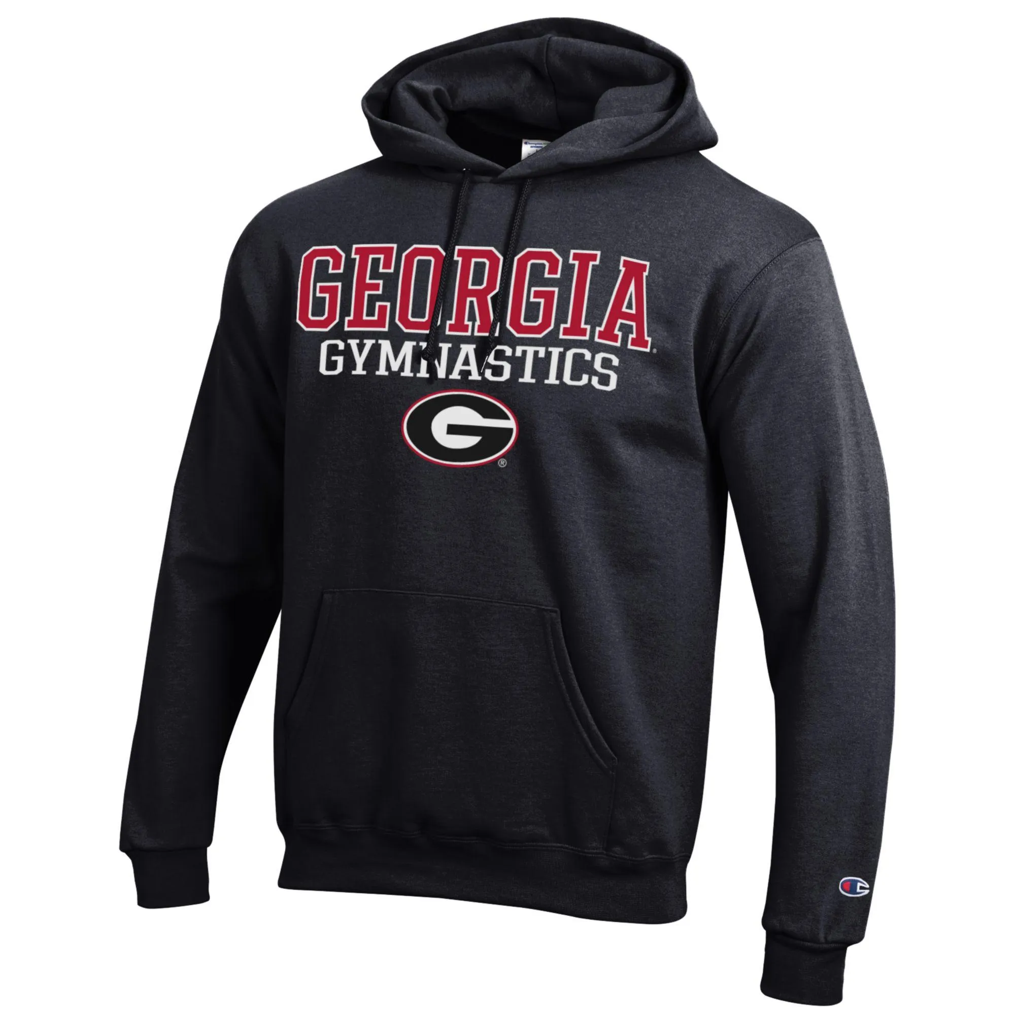 Men's Champion  Black Georgia Bulldogs Gymnastics Stack Powerblend Pullover Hoodie