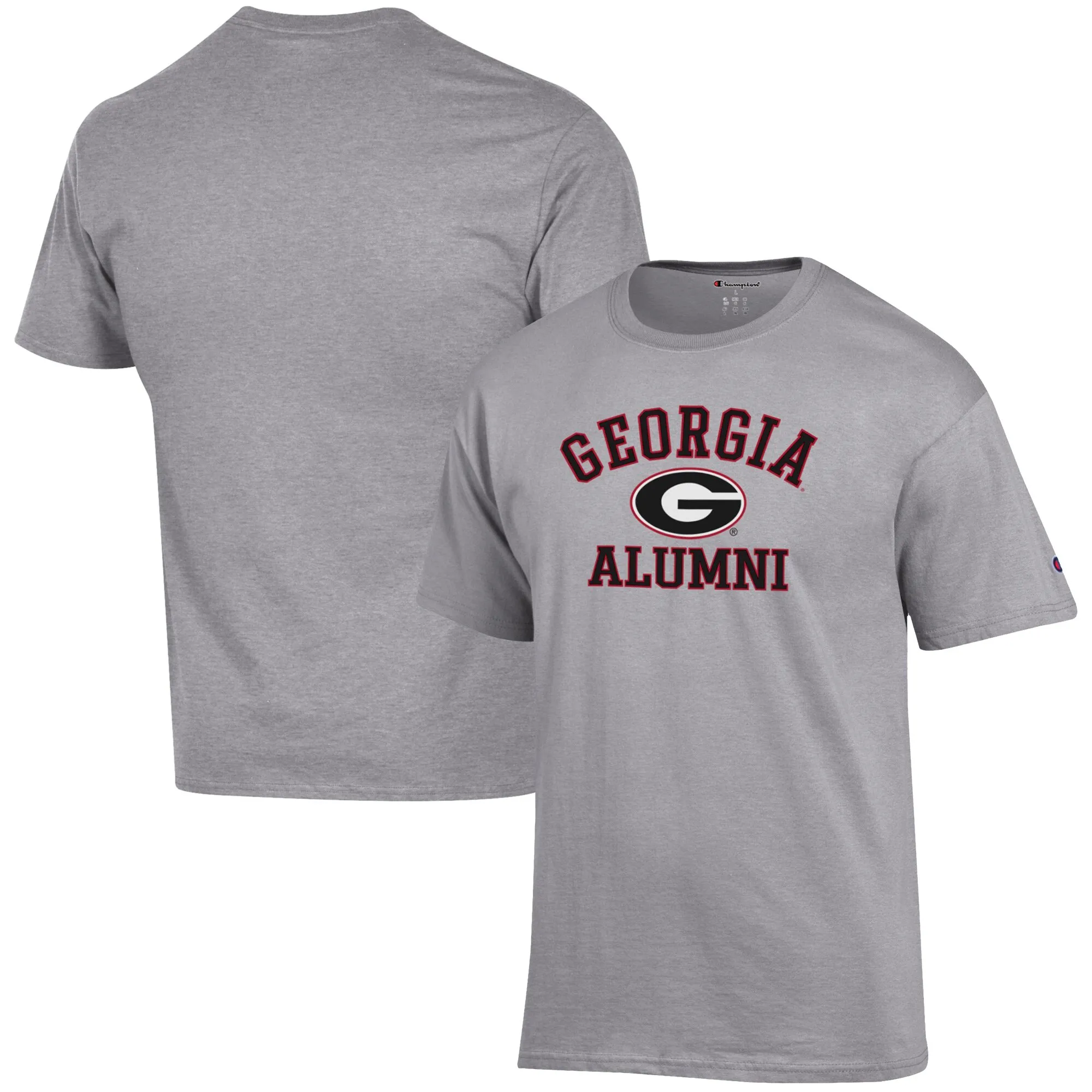 Men's Champion  Gray Georgia Bulldogs Alumni Logo T-Shirt